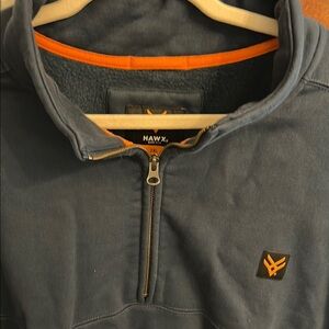 HAWX Navy Half-Zip Shirt Jacket with Orange Trim
